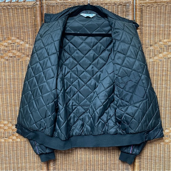 VTG BF Goodrich Satin Bomber Jacket Style Black Medium - Picture 3 of 11